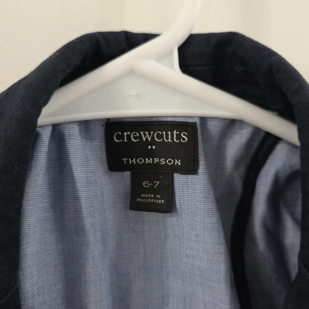 Crewcuts Boys Thompson Blazer Size 6-7 Navy Blue Formal